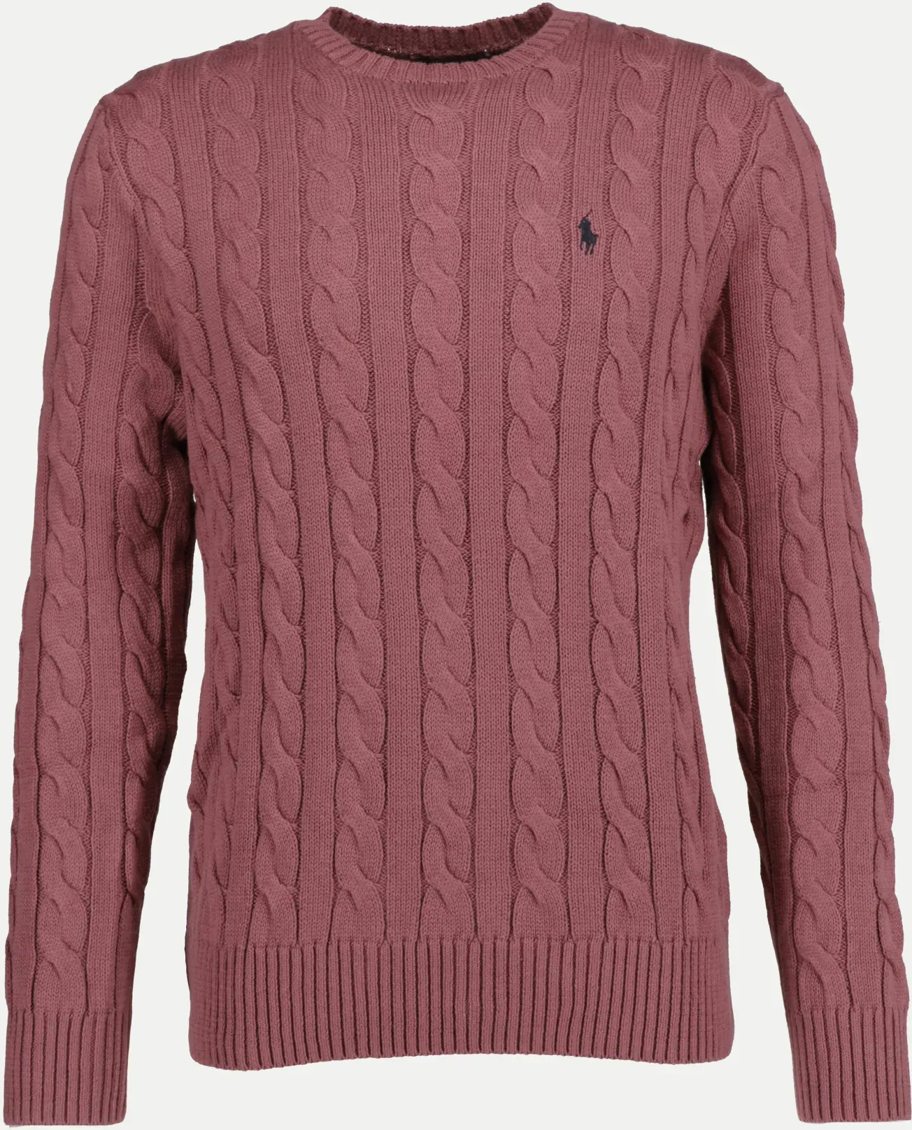 Zopfstrick-Pullover mit Logo-Stick Rosa L