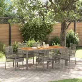 vidaXL Garten Essgruppe 7-tlg. Grau