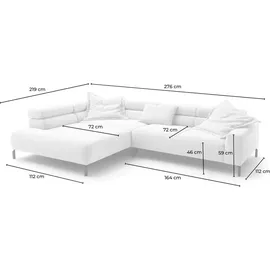 KAWOLA Sofa DELIA taupe Recamiere links