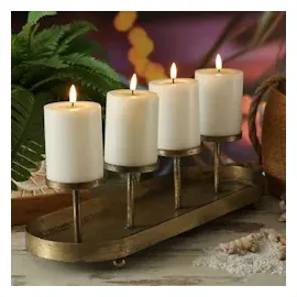 MARELIDA Kerzenständer Advent Kerzenhalter Kerzentablettt Adventskranz gold