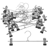 SIDCO Hosenbügel 20 x Kleiderbügel Rockbügel Klemmbügel Hosenspanner Clipbügel Metall