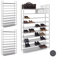 Relaxdays 3 x Schuhregal für 50 Paar Schuhe grau