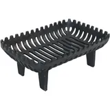 Relaxdays Kaminrost, Feuerbock für Kamin, HBT: 16 x 42 x 28 cm, massiv, schwer, Feuerrost mit Füßen, Gusseisen, schwarz