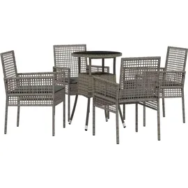 vidaXL Garten Essgruppe 5-tlg. Grau