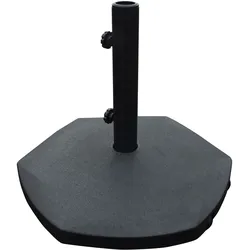 Leco Beton-Sonnenschirmständer mit 2 Rollen - 54x54x11cm - schwarz - Polyethylen / Stahl