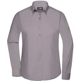James & Nicholson Damen Popeline Bluse langarm JN677 steel 3XL
