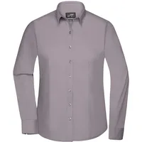 James & Nicholson Damen Popeline Bluse langarm JN677 steel 3XL