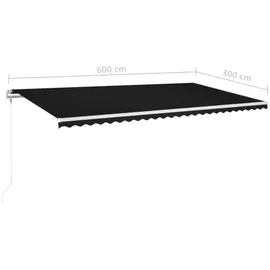 vidaXL Automatische Markise mit LED & Windsensor 600 x 300 cm anthrazit