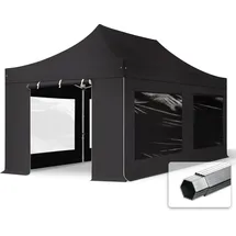 TOOLPORT Faltpavillon 3 x 6 m inkl. 4 Seitenteile Grau
