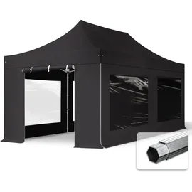 TOOLPORT Faltpavillon 3 x 6 m inkl. 4 Seitenteile Grau
