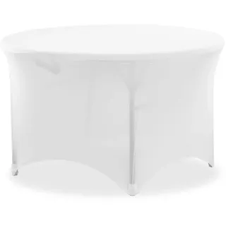 Royal Catering Tischhusse Tischbezug Husse für Tisch Husse Stretch Husse Weiß rund