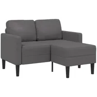 vidaXL Eckcouch Kunstleder 2-Sitzer Grau