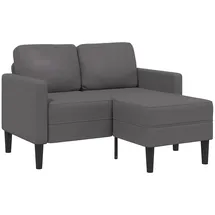vidaXL Eckcouch Kunstleder 2-Sitzer Grau
