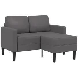 vidaXL Eckcouch Kunstleder 2-Sitzer Grau