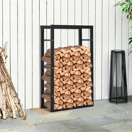 Homcom Kaminholzständer 60 x 25 x 100 cm schwarz