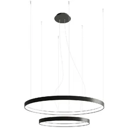 Hängeleuchte Pendellampe Designleuchte Wohnzimmerlampe LED Ringe schwarz  D 78cm