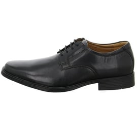 CLARKS Tilden Plain Derby, Schwarzes Leder, 42.5 EU