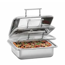 Bartscher Chafing-Dish 2/3 Flexible, Chafing-Dish aus Edelstahl mit Plexiglas, 1 Stück