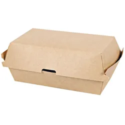 25x Sandwich-Box "Club" aus Kraftpapier kompostierbar Größe 10,7x20,7cm Sandwichbox ToGoBox zum Mitnehmen