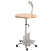 Maul Profi-Monitorpult mit Flachbildschirmhalter, inkl. PC Halterung, inkl. Tastaturablage, Stehtisch fürs Büro, Arbeiten im Stehen und Sitzen am Stehpult höhenverstellbar, Office Desk Buche