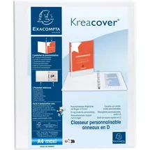 Exacompta Ringbuch PP 19mm 2Ring 30mm D Rücken 47mm A4 Maxi Weiß