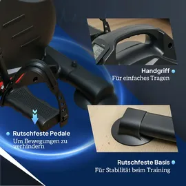 sportnow Pedaltrainer leiser Mini Heimtrainer mit 8 Stufen Magnetwiderstand - Schwarz