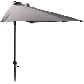 PROGARDEN Sonnenschirm 320 x 250 cm hellgrau halbrund