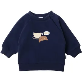 LILIPUT Sweatanzug LILIPUT "Croissant Bonjour", Mädchen, Gr. 98/104, blau (beige, blau), 80% Baumwolle, 20% Polyester, bedruckt, Sportanzüge, bestehend aus Leggings und Sweatshirt