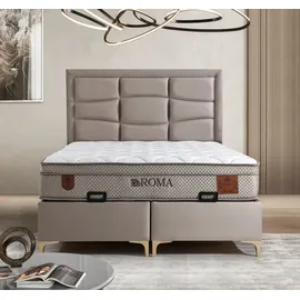 Villa Möbel Bett Set Roma 90x200 Beige, Bett (ohne Matratze), Bett mit Stauraum - Beige