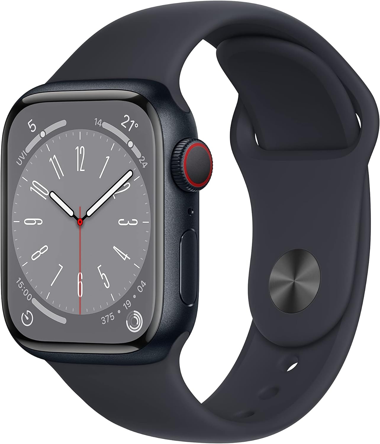 Apple Watch Series 8 [GPS, inkl. Sportarmband mitternacht] 45mm Aluminiumgehäuse mitternacht (Neu differenzbesteuert)