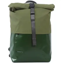 7clouds Laptoprucksack "Nomo 7.1", Damen, Gr. B/H/T: 25cm x 37cm x 14cm, onesize, grün (jungle grün, mud grün), Polyethylen, Tarpaulin, Rucksäcke Laptoprucksack, mit recyceltem PET
