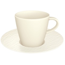 Villeroy & Boch Manufacture Rock Espressotasse mit Untertasse weiß