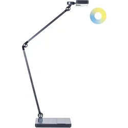LED Schreibtischlampe LACERTA mit kabellosem Ladegerät Metall Schwarz