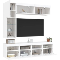 vidaXL TV-Schrank 7-tlg. TV-Wohnwand mit LED-Leuchten Weiß (1-St) weiß