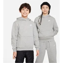 Nike Sportswear Club Fleece Hoodie Kinder 063 dk grey heather/white M 137-147 cm