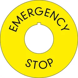 Aufkleber I Not-Halt-Schild mit Nase, RoHS konform, englisch, Folie, selbstklebend, Ø60mm/22,5mm