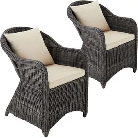 Tectake tectake® 2er Set Aluminium Rattansessel wetterfest und UV-beständig, pflegeleicht, kein Aufbau