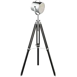 Studio Verstellbare Stehleuchte, Chromschirm / Schwarzer Sockel Chrom / Schwarz