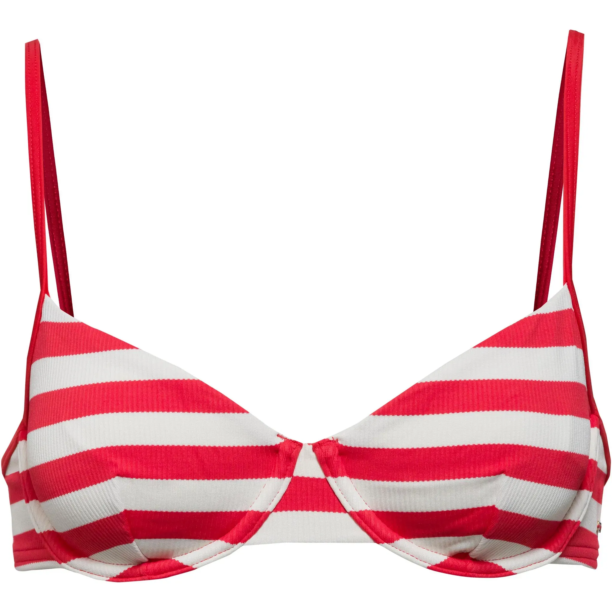 Tommy Hilfiger Bikini Oberteil Damen in stripe fireworks-calico, Größe 75 / C - rot
