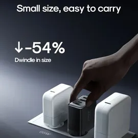 Joyroom Ladegerät, GaN 67W 4 Ports (2x USB, 2x USB C) schwarz (TCG02) + Kabel USB C - USB C 100W 1,2m - Schwarz