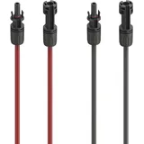 Hama Solarkabel Verlängerung für PV-Anlage, MC4, 4 mm2, 2X 5 m, Rot u. Schwarz