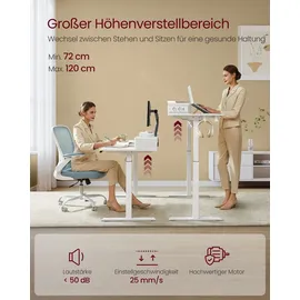 VASAGLE Schreibtisch höhenverstellbar elektrisch, mit Monitorständer, USB-Anschluss