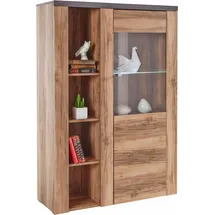 Home Affaire Vitrine »Larona, zeitlose Glasvitirne, Hochschrank Höhe 145 cm«, Stauraumvitrine mit dekorativer Rahmenoptik, braun