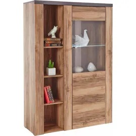 Home Affaire Vitrine »Larona, zeitlose Glasvitirne, Hochschrank Höhe 145 cm«, Stauraumvitrine mit dekorativer Rahmenoptik, braun