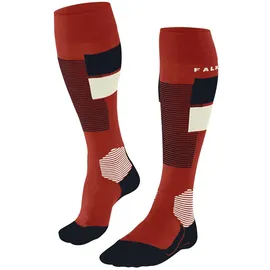 Falke Skisocken SK4 Advanced M Kh Wolle Funktionsmaterial warm dünn 1 Paar, Orange Samba 8182 Trend, 44-45