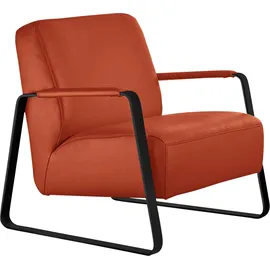 W.Schillig Cocktailsessel "quadroo Loungesessel", orange (copper z73), B:65cm H:82cm T:82cm, Velourgewebe V41 (100% Polyester);Longlife Xtra-Leder Z59 - Glattleder;Longlife Xtra-Leder Z73 - Glattleder;Stoff S37 (100% Polyester): Luxus-Microfaser in Lederoptik,
