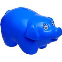 große XL - Spardose - Schwein - blau - 19 cm groß - stabile Sparbüchse aus Kunststoff/Plastik - Sparschwein - Glücksbringer - für Kinder & Erwachsene/Lust..