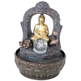 Lemodo Zimmerbrunnen mit LED-Beleuchtung, Dekobrunnen “Buddha mit Lotusblüte” für die Wohnung