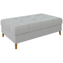 s-style möbel Hocker Hellgrau Textil, Echtholz, Teilmassiv,Buche, Birke, 1-Sitzer, Füllung: Polyetherschaumkern, 118x40x73 cm Blauer Engel, FSC Mix, Oeko-Tex®, Hergestellt in Europa, Wohnzimmer, Hocker, Sitzhocker