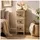 Hti-Living Kommode Melia schmal 3 Schubladen Blätter-Design  beige/Schwarz